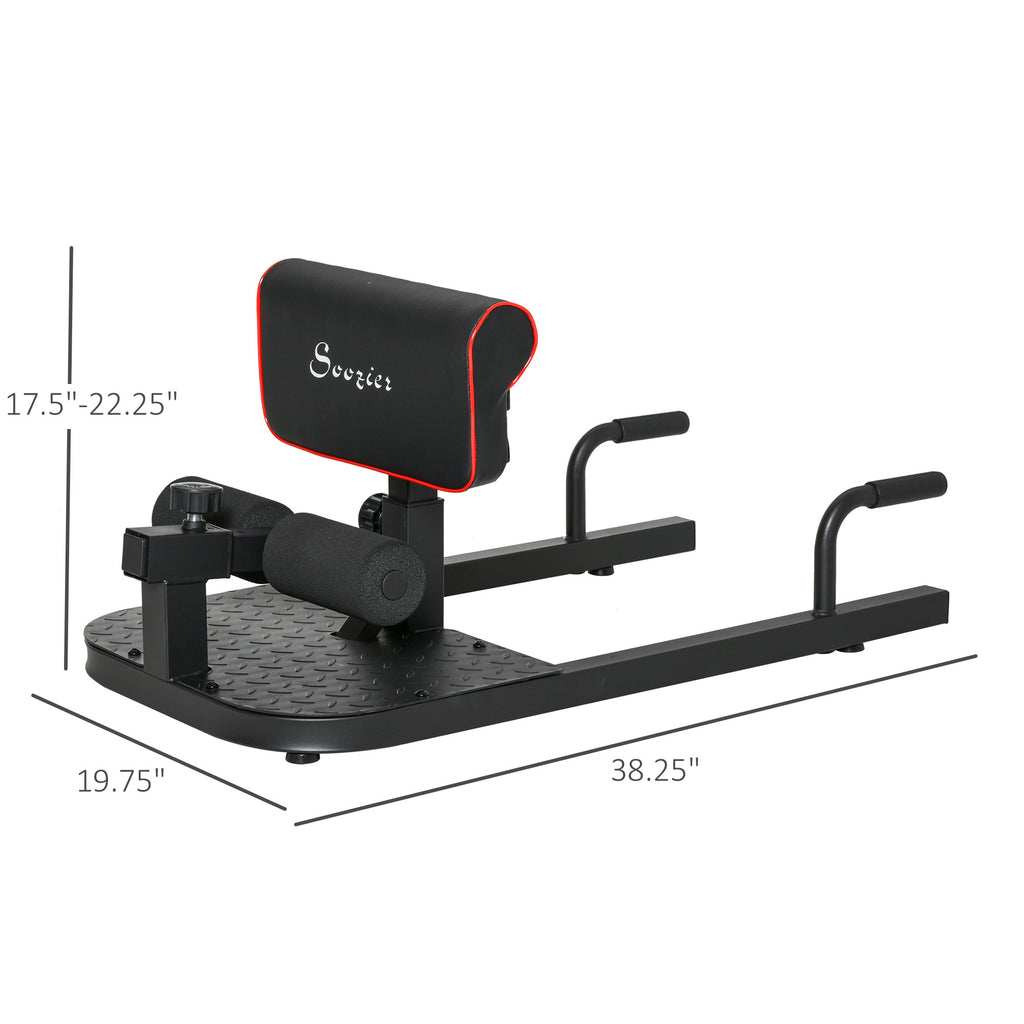 3-in-1 Home Gym Fitness Trainer, Padded Push Up Sit Up Squat Machine, Black - Nook & Nest