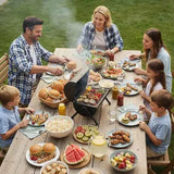 Portable Charcoal Grill – Dual-Sided Tabletop BBQ, 1kg, Black, Camping - Nook & Nest