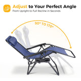 Outdoor Lounge Chairs, 2 Sets Patio Folding Recliners For Pool Beach With Pillow And Cup Holder - Nook & Nest