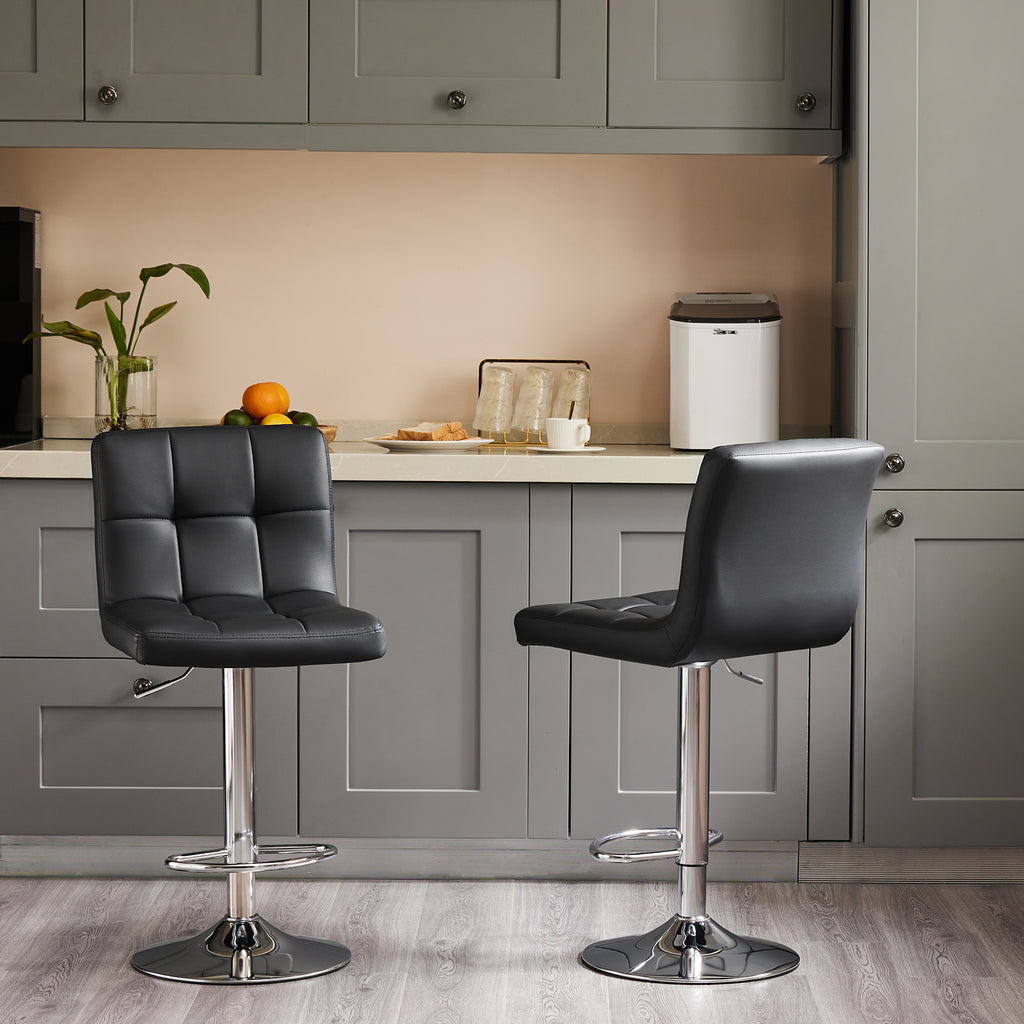 Square Cushion Bar Stool With Backrest - Nook & Nest