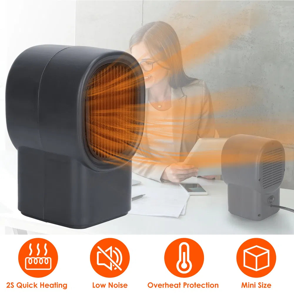 Portable Electric Space Heater - 400W Mini Desktop Fan Heater for Ultimate Comfort - Nook & Nest