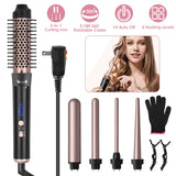 5-in-1 Curling Wand Set with 4 Barrels and Styling Brush - Nook & Nest