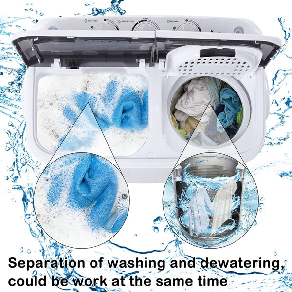 Effortless Laundry with the Semi-Automatic Gray Cover Washing Machine - Nook & Nest