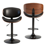 Adjustable Swivel Bar Stools – Set of 2, 360° Swivel, Backrest, Height - Nook & Nest