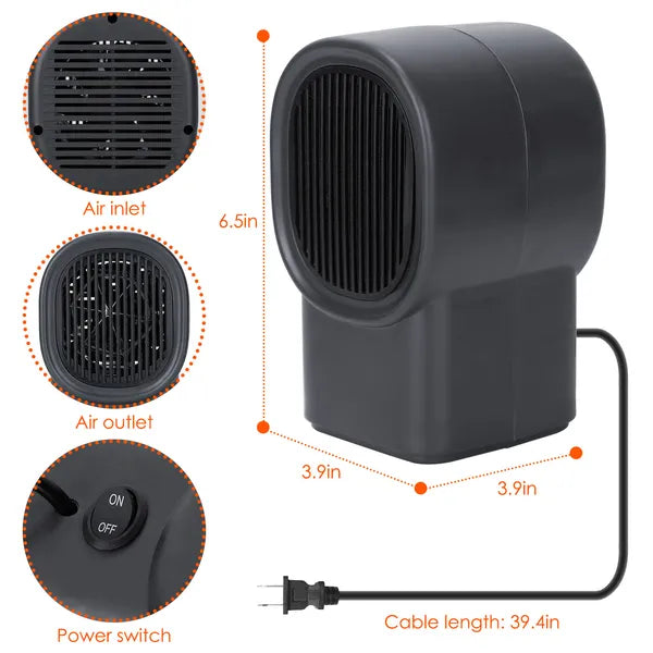 Portable Electric Space Heater - 400W Mini Desktop Fan Heater for Ultimate Comfort - Nook & Nest