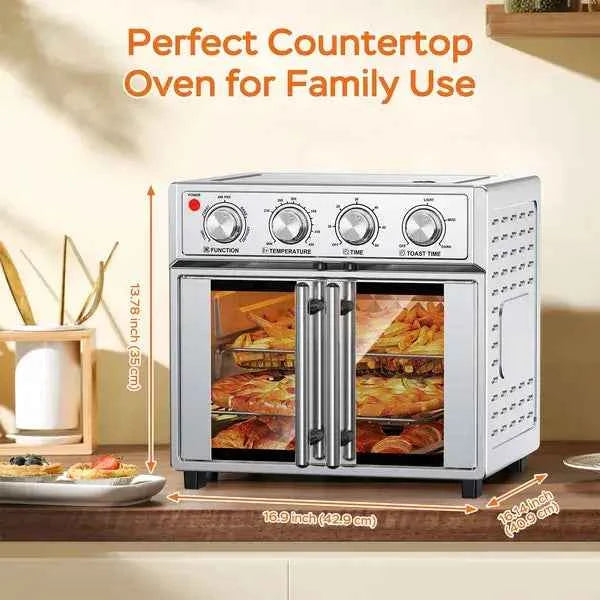 Transform Your Cooking with the Air Fryer Toaster Oven Combo - 26L Convection French Door - Nook & Nest