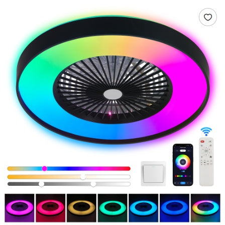 Transform Your Home with the Smart Black Ceiling Fan Light - Dimmable, Color Changing, & Remote Controlled - Nook & Nest