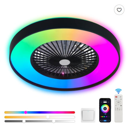 Transform Your Home with the Smart Black Ceiling Fan Light - Dimmable, Color Changing, & Remote Controlled - Nook & Nest