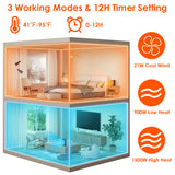 1500W Ceramic Space Heater with Remote and 90° Oscillation - Nook & Nest