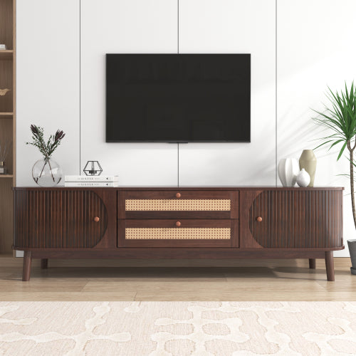 Modern TV Stand For TVs Up To 75'', Farmhouse Media Console, Entertainment Center With Solid Wood Legs, TV Cabinet For Living Room,Home Theatre - Nook & Nest