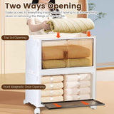 Foldable Storage Bins with Wheels – 4-Pack, Magnetic Door, 360° Wheels - Nook & Nest