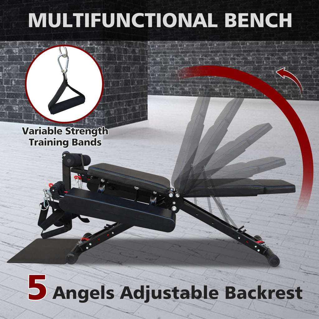 Multifunction Fitness Chair, Adjustable Strength Training Bench For Full Body Workout, Weight Bench With Fast Folding For Home Gym - Nook & Nest