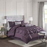 Cal King Comforter Set – 7-Piece, Plum, Tufted Texture, California Kin - Nook & Nest