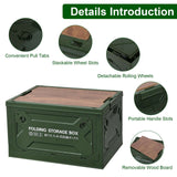 Collapsible Storage Crate – MDF Wood Lid, 41 QT, 66 lb, 4 Side Doors, Nook & Nest