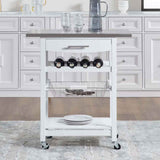 Stainless Steel Rolling Kitchen Cart – Wine Rack, Slide-Out Basket, Dr - Nook & Nest