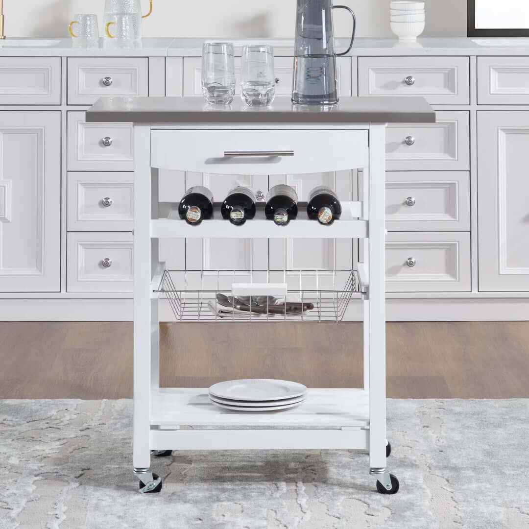 Transform Your Cooking Experience with Our Stainless Steel Rolling Kitchen Cart - Nook & Nest
