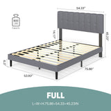 Platform Bed Frame with Padded Headboard and Storage Shelves - Nook & Nest