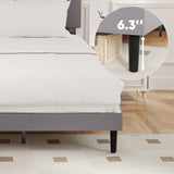 Platform Bed Frame with Padded Headboard and Storage Shelves - Nook & Nest