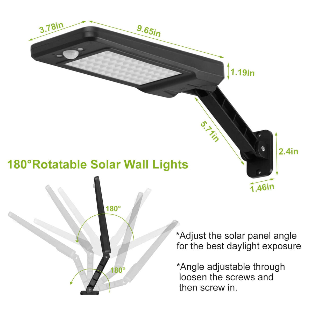 Outdoor Solar Motion Sensor Wall Light – 60 LED Security Light with Remote Control - Nook & Nest