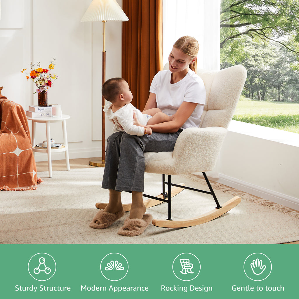 Teddy Fabric Gliding Rocking Chair - Nook & Nest
