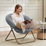 Folding Chair – Padded Accent Seat, Gray, Pink & White - Nook & Nest