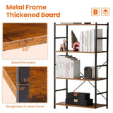 5-Tier Open Bookshelf – Display Storage, Black or Rust - Nook & Nest