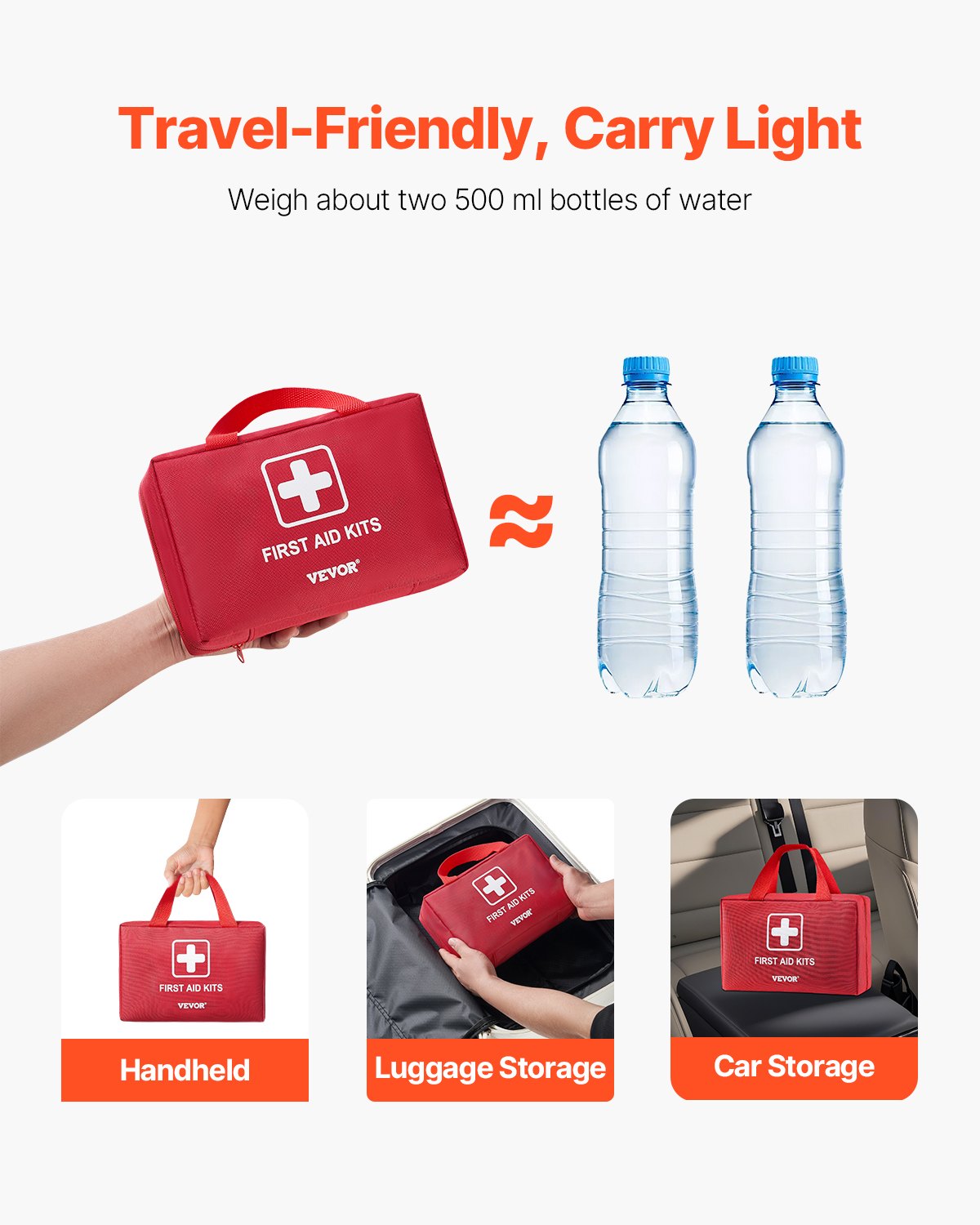 First Aid Kit, 500 Pieces, 600D Nylon Large Survival First Aid Bag, Emergency Medical Supplies, For Home, Car, Office, Travel, Camping, Truck, Hiking, Sports, Vehicle And Outdoor Emergencies - Nook & Nest