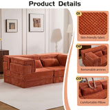 Orange Modular Floor Sofa, Configurable Sectional - Nook & Nest