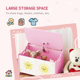 Kids Toy Storage Chest with Safety Hinges – Slow-Close Lid, Flat Lid S - Nook & Nest