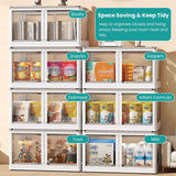 Foldable Storage Bins with Lid – 3-Pack, 4-Door Access (Top & Front), Nook & Nest