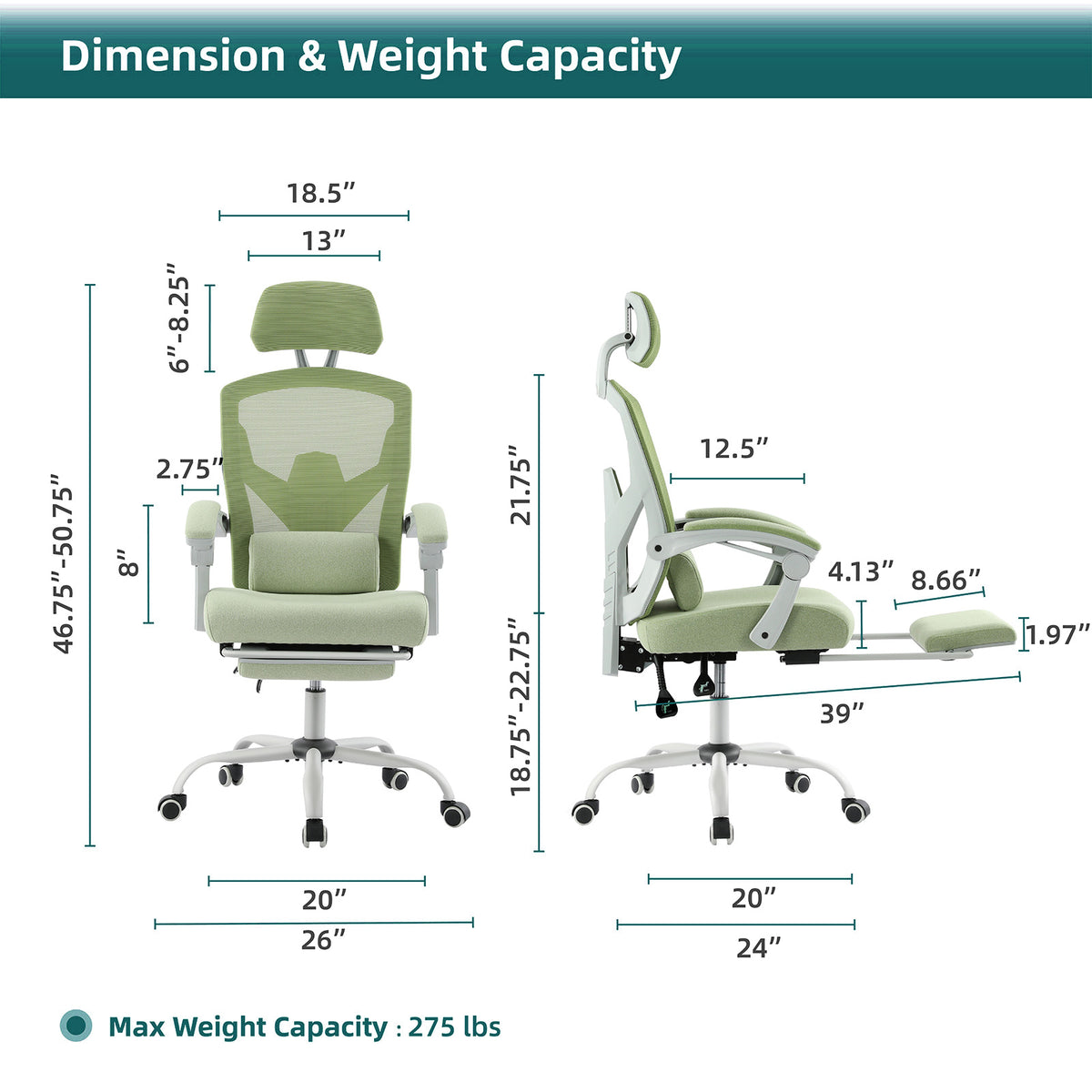 Retractable Footrest Ergonomic Swivel Office Chair With Lumbar Support Pillow And Padded Armrests - Nook & Nest