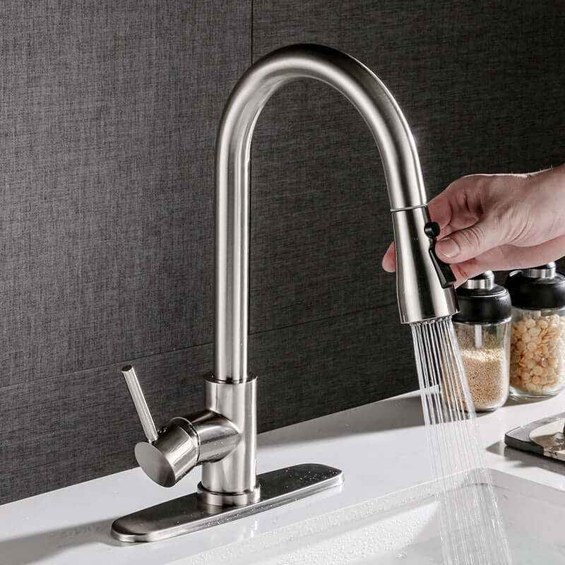 Brushed Stainless Steel Kitchen Faucet: Elevate Your Culinary Experience - Nook & Nest