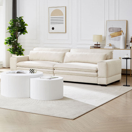 Transform Your Space with Our Mid-Century Modern Beige Sofa – Comfort Meets Style - Nook & Nest