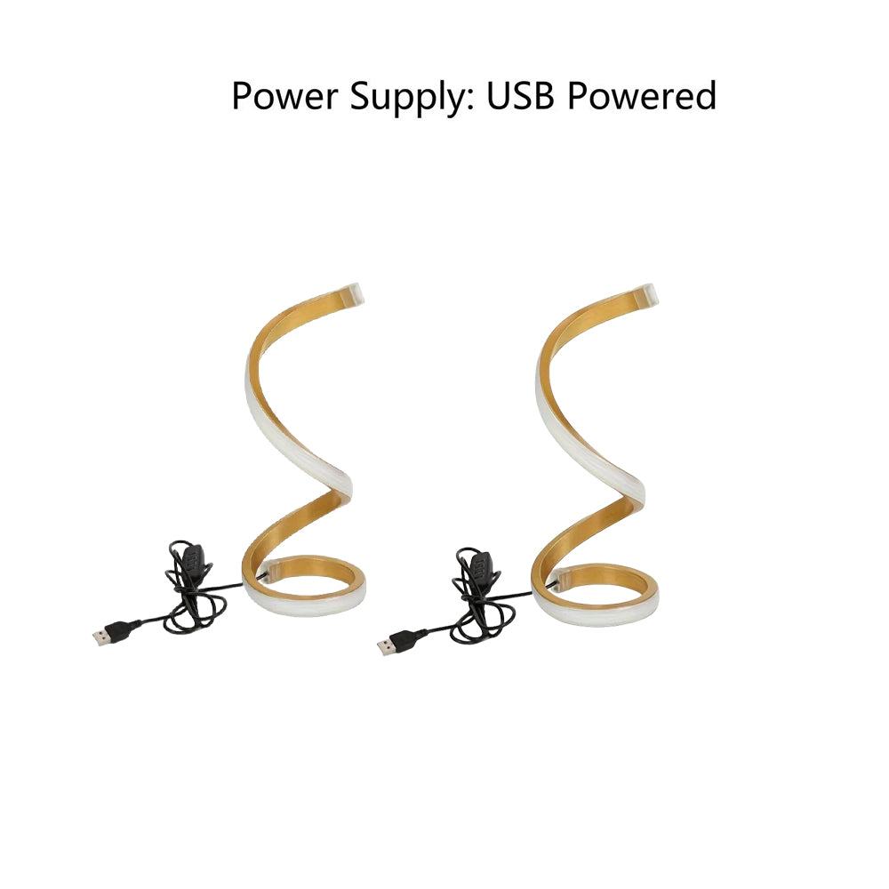 Transform Your Space with the Adjustable LED Desk Lamp – 2Pcs Creative Spiral Design - Nook & Nest