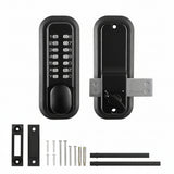 Mechanical Keyless Entry Door Lock, 14 Digit Keypad, Outdoor Gate Door Locks Set With Surface-mounted Latch, Water-proof Zinc Alloy, Keypad And Knob, Easy To Install, For Garden, Garage, Yard - Nook & Nest