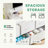 5-Drawer Dresser with Metal Frame – Fabric Drawers, Solid Wood Top, Be - Nook & Nest