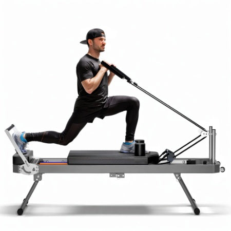 Extra Large Pilates Reformer - Multi-functional Home Fitness Equipment, 395lbs Capacity, With Dynamic Resistance Cords And Aerobic Rebounder, Improves Posture, Builds Strength, Reduces Stress, Black - Nook & Nest
