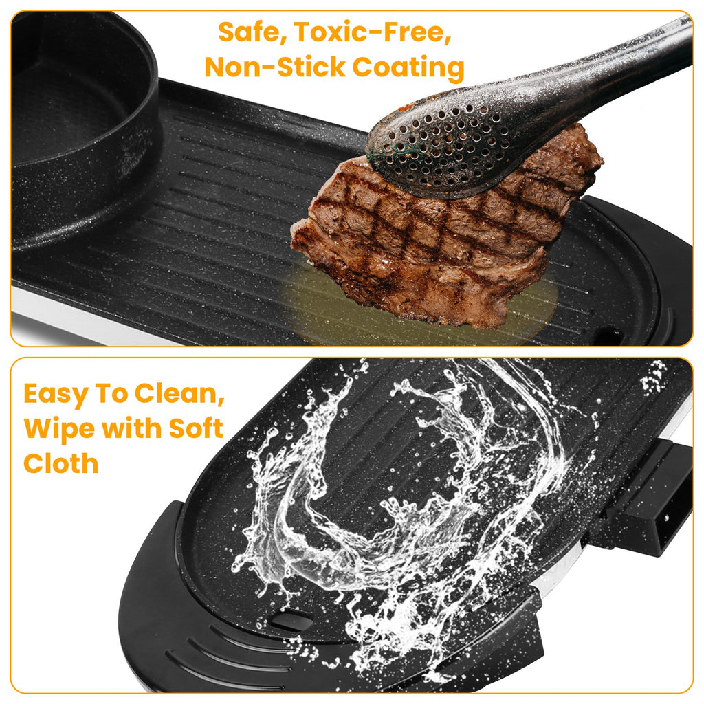 2200W Electric Hot Pot with Grill - Nook & Nest