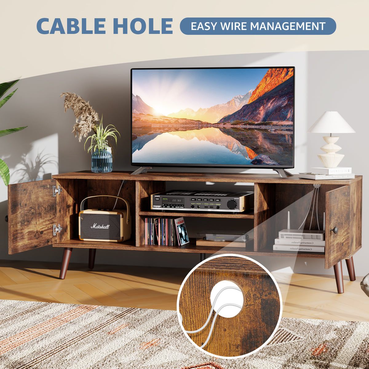 Modern TV Cabinet with Storage, Suitable For Home Living Room Office TV Cabinet - Nook & Nest