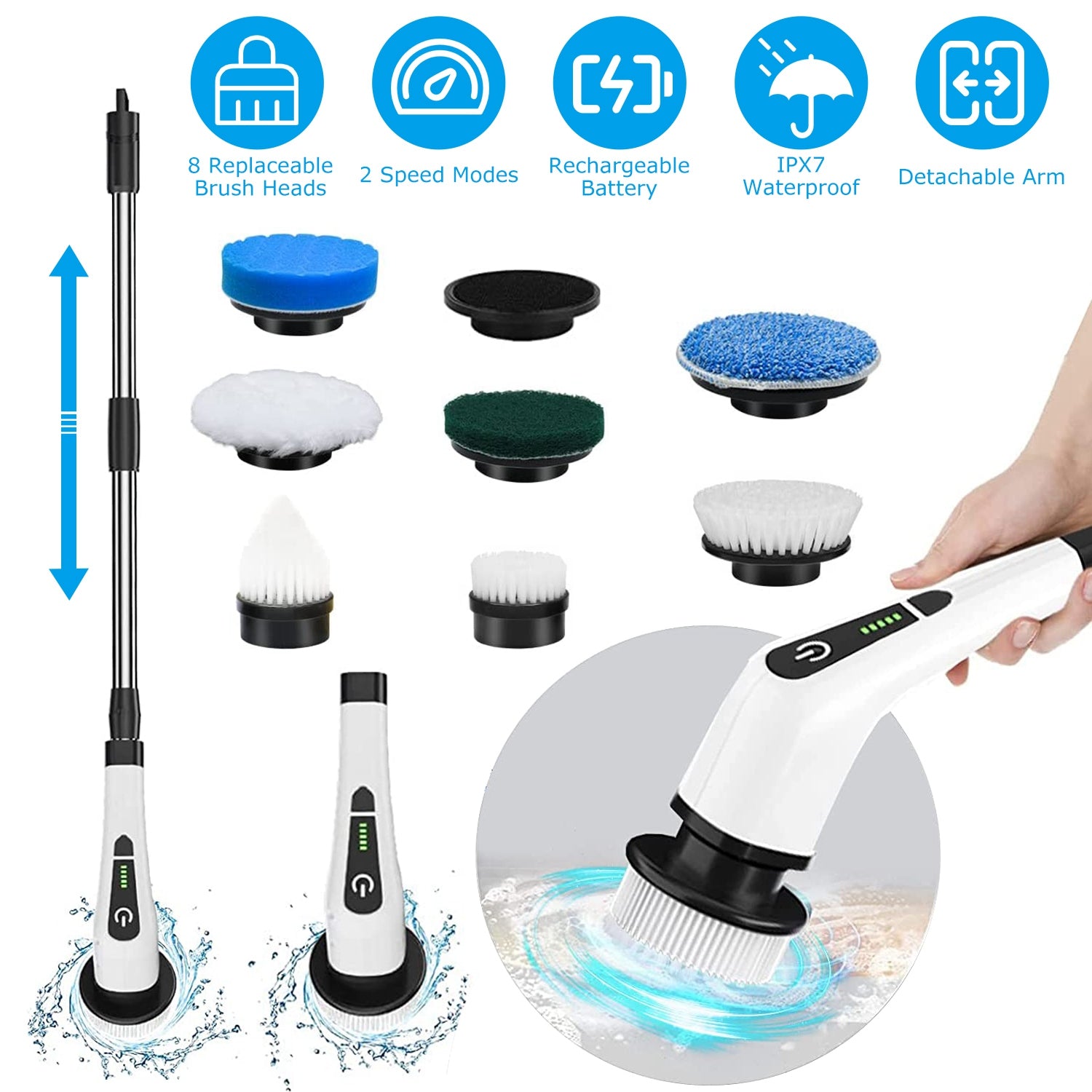 Revolutionize Your Cleaning Routine with the Cordless Electric Spin Scrubber - Nook & Nest