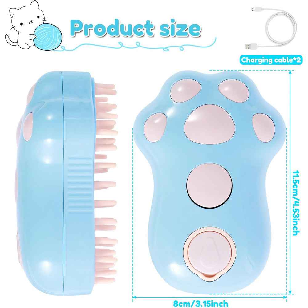 Blue Rechargeable Pet Grooming Brush with Mist Spray - Nook & Nest