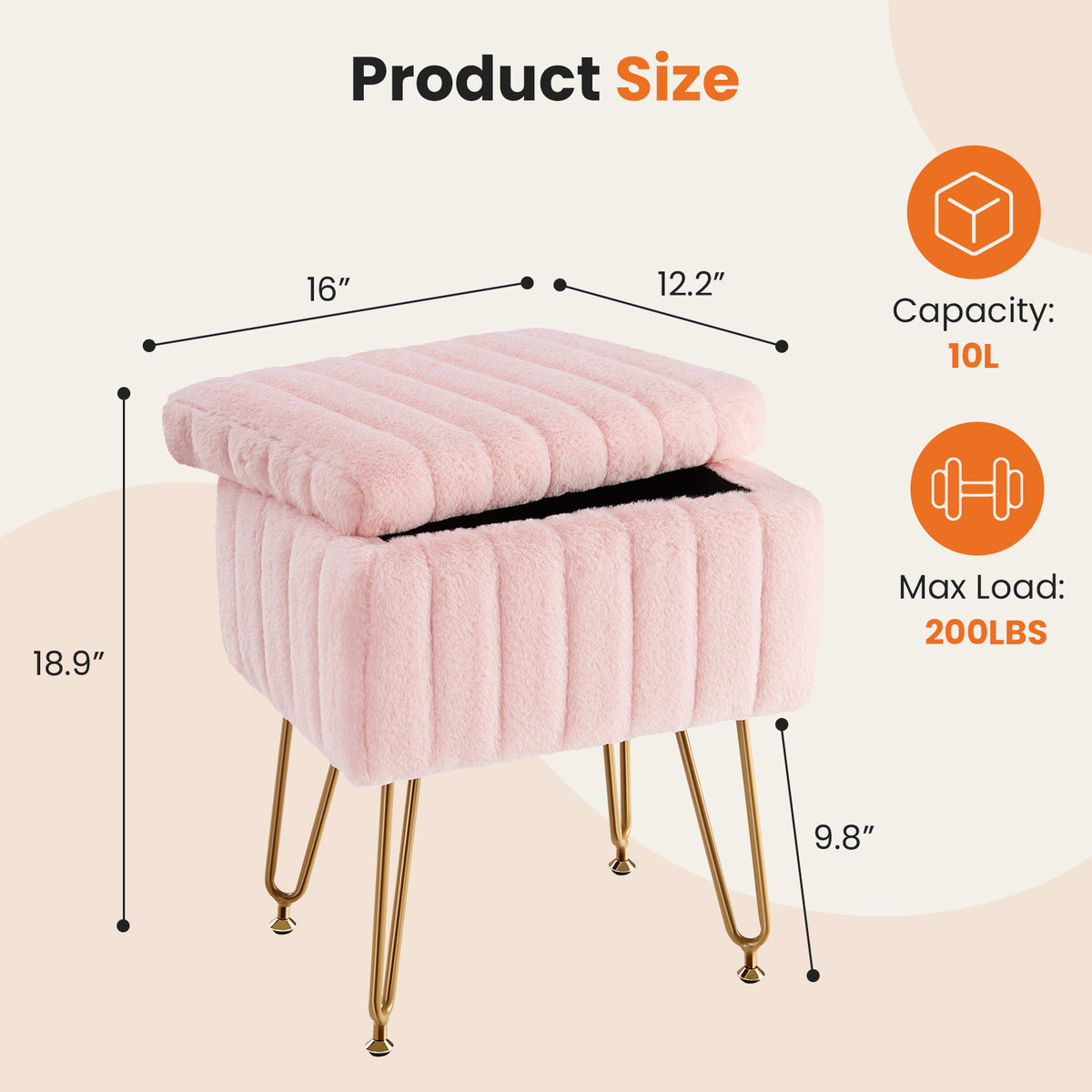 Dressing Stool And Chair With Storage Space - Nook & Nest