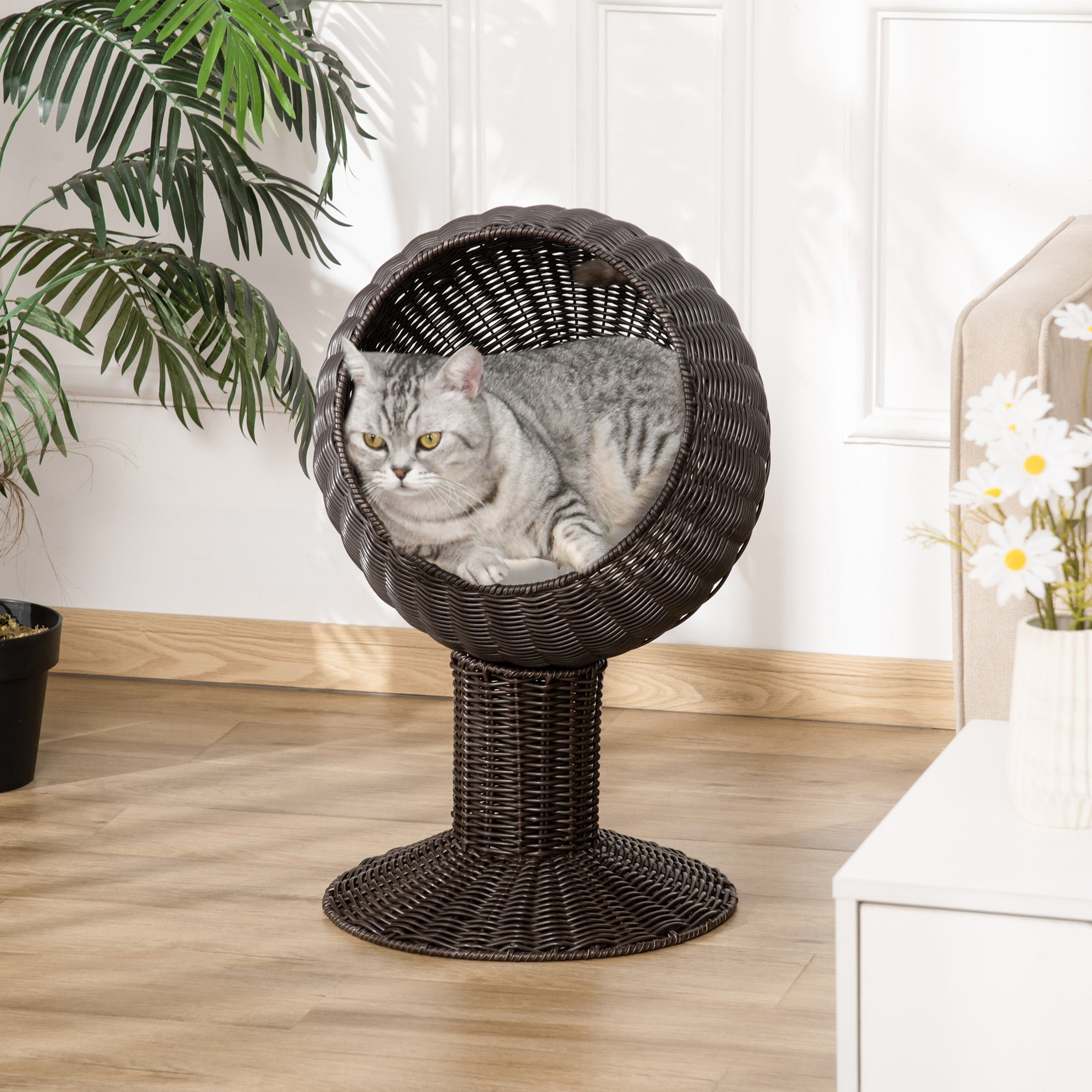 Elevated Cat Bed with Rotatable Pod – Cozy Kitty Oasis for Ultimate Comfort - Nook & Nest