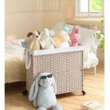 Large Laundry Hamper with Lid – 160L, PE Rattan, Wheeled, 2 Canvas Bag - Nook & Nest