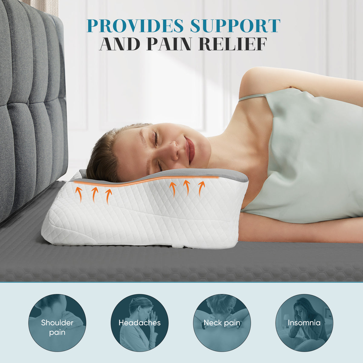 Ergonomic Neck Support Pillow for Pain-Free Sleep and Relaxation - Nook & Nest