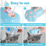 Blue Rechargeable Pet Grooming Brush with Mist Spray - Nook & Nest