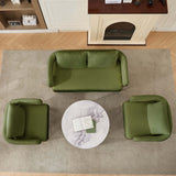 Green Teddy Fleece Accent Chair with Gold-Tone Legs - Nook & Nest