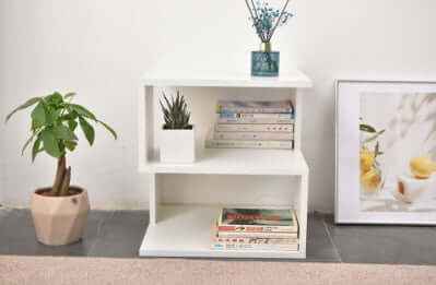 Elevate Your Space with the Minimalist Cream Bookshelf - Stylish 2-Tier Design - Nook & Nest