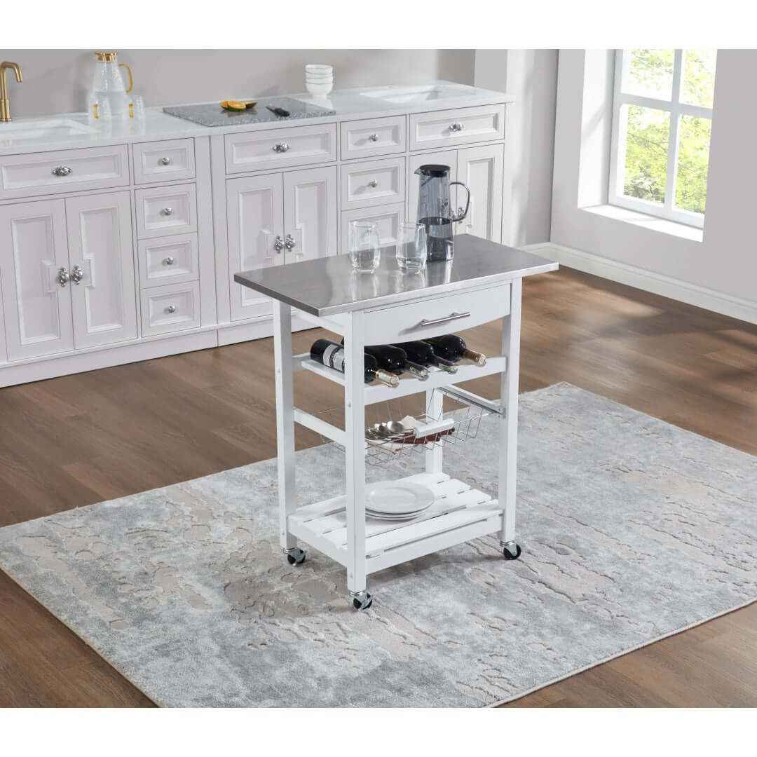 Transform Your Cooking Experience with Our Stainless Steel Rolling Kitchen Cart - Nook & Nest