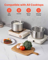 Tri-Ply Stainless Steel Saucepan – 4 QT with Glass Lid, Induction Comp - Nook & Nest